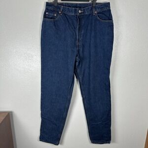 Vintage Levis 550 Relaxed Fit Tapered Leg Womens 18 Dark Wash High Rise Jeans